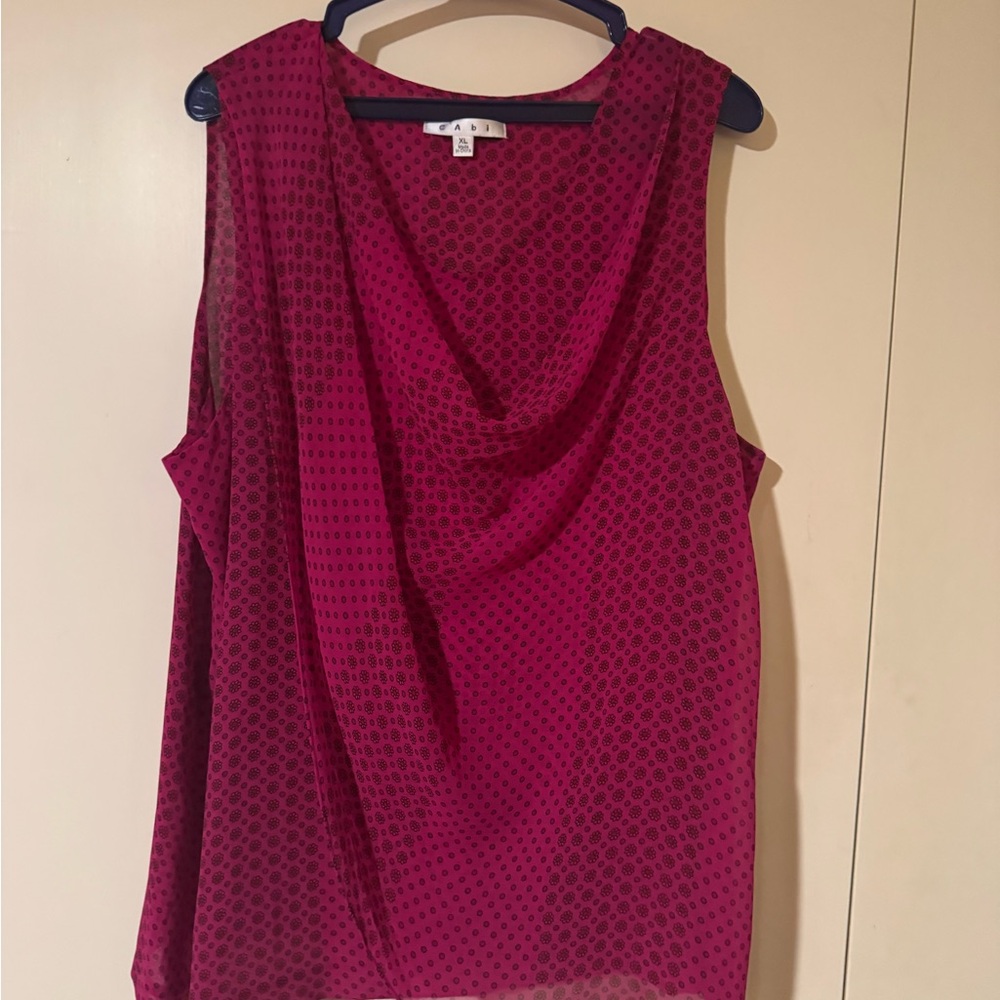 CAbi Sleeveless Top in Rich Burgundy